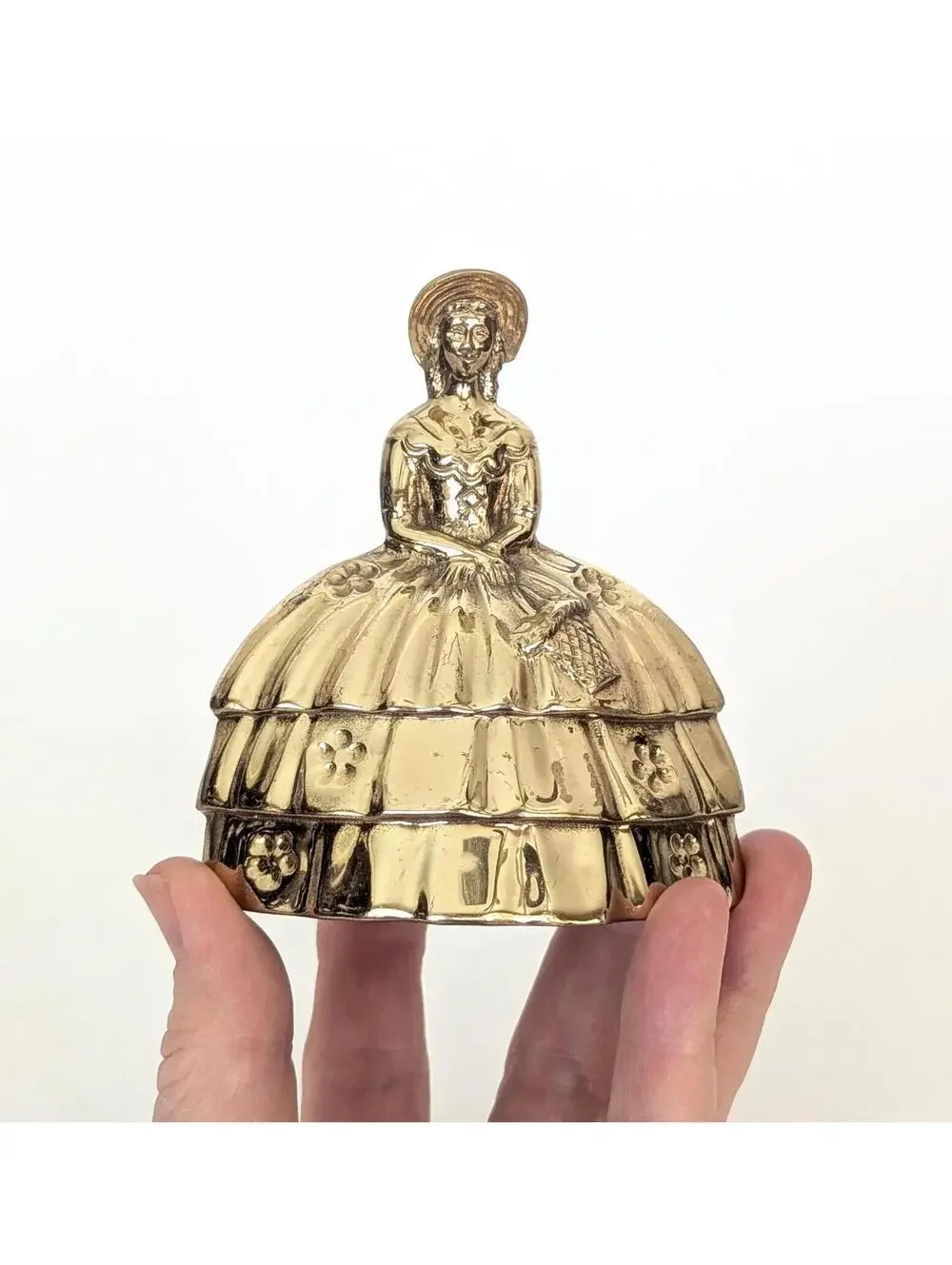 Vintage Victorian Lady Solid Brass Bell - Southern Belle